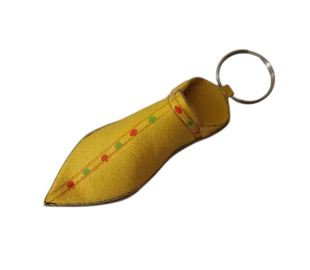 Babouche porte-clés jaune