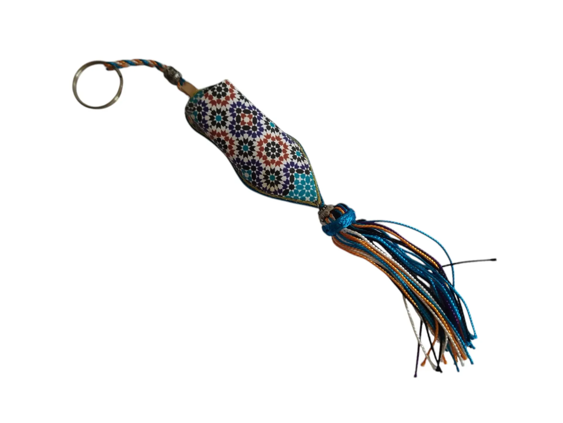 Babouche porte-clés zellige avec froufrou