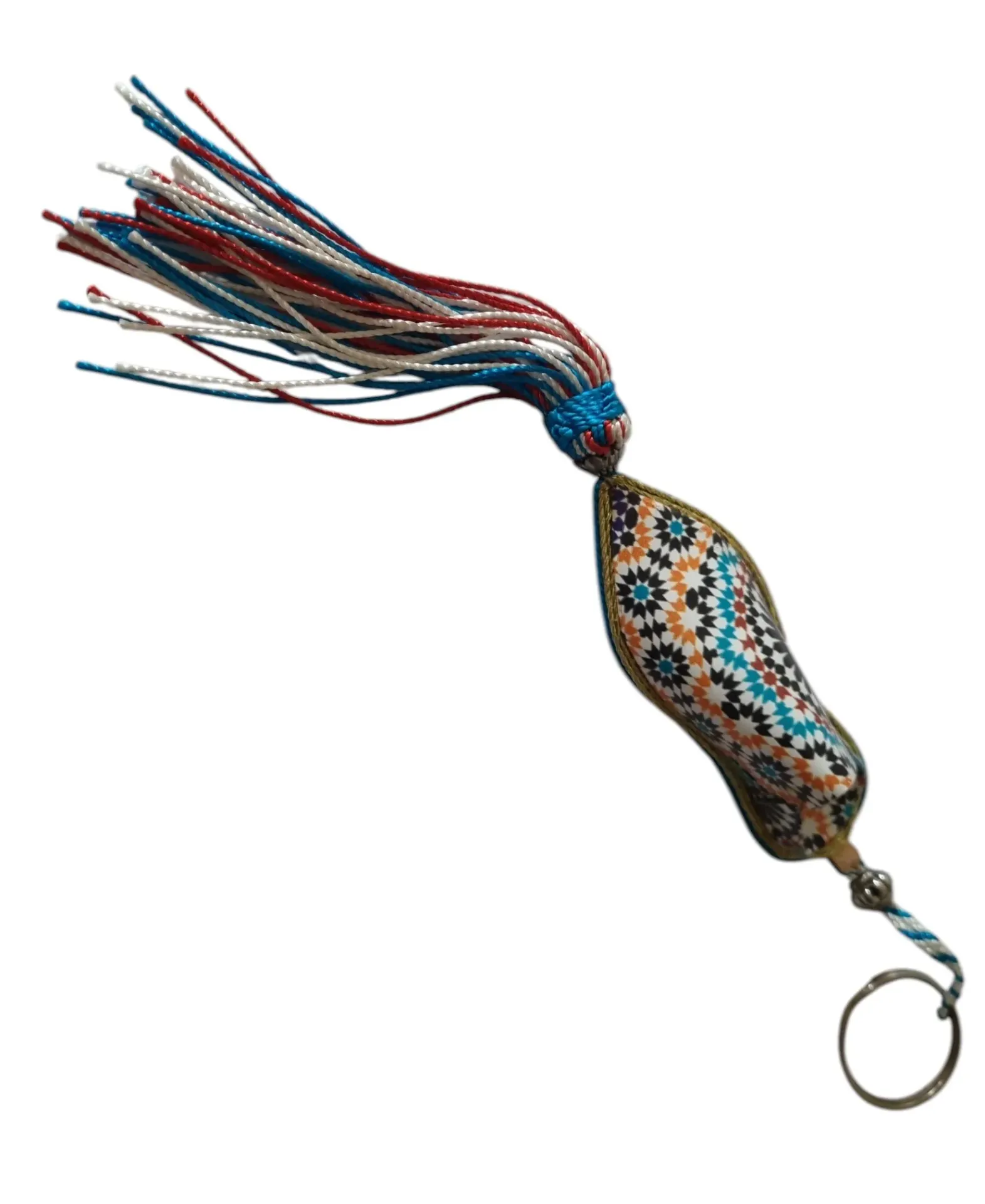 Babouche porte-clés zellige avec froufrou