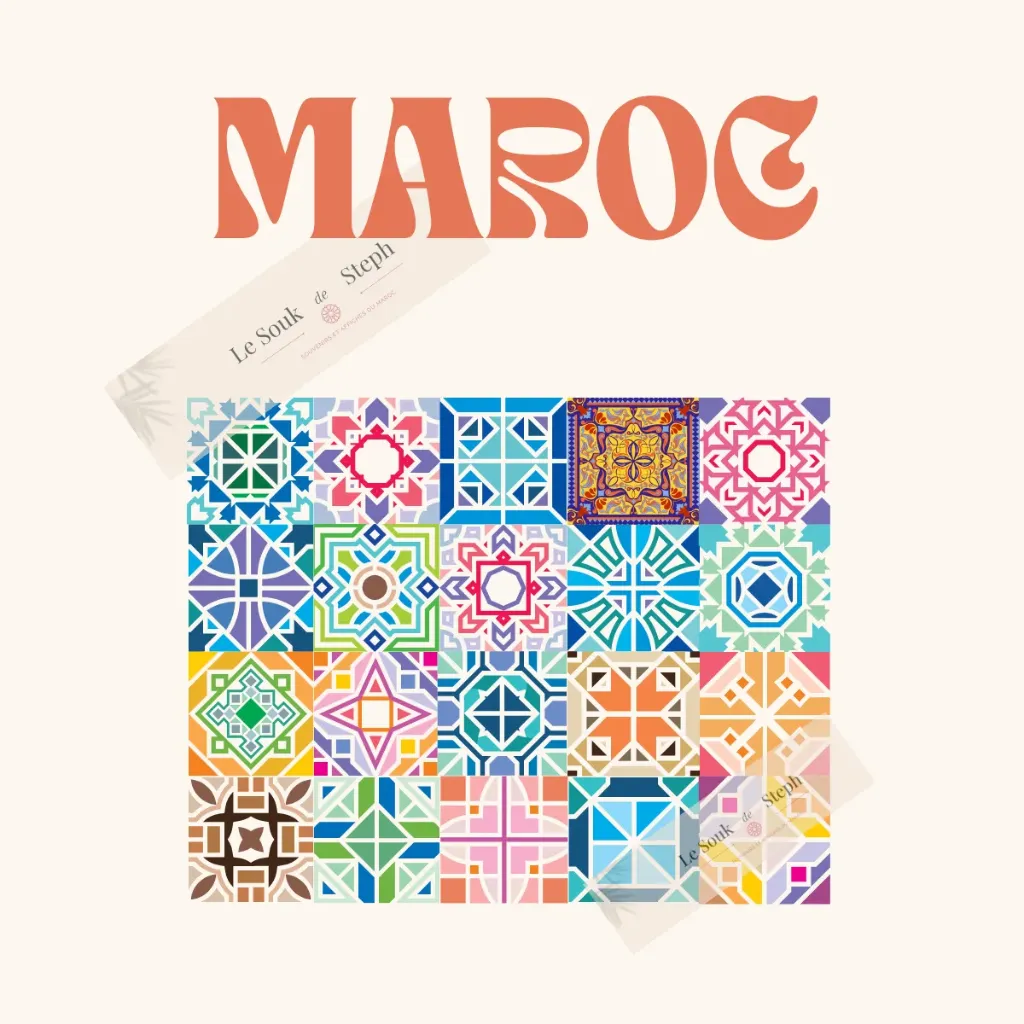 Affiche Maroc mosaïque beige