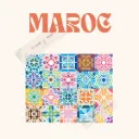 Affiche Maroc mosaïque beige