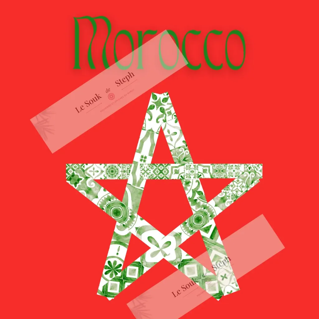 Affiche drapeau marocain