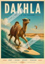 Affiche DAKHLA Dromadaire surf